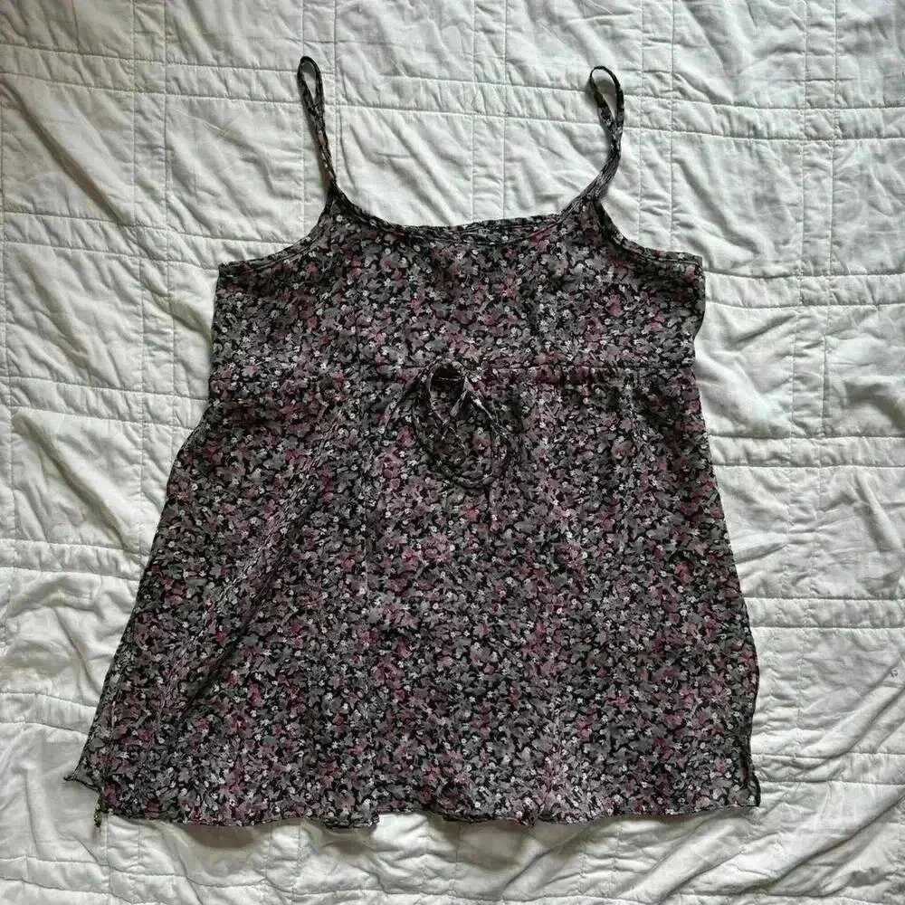 Vintage sheer floral camisole babydoll top Joule women’s large cottagecore fall - Picture 1 of 8